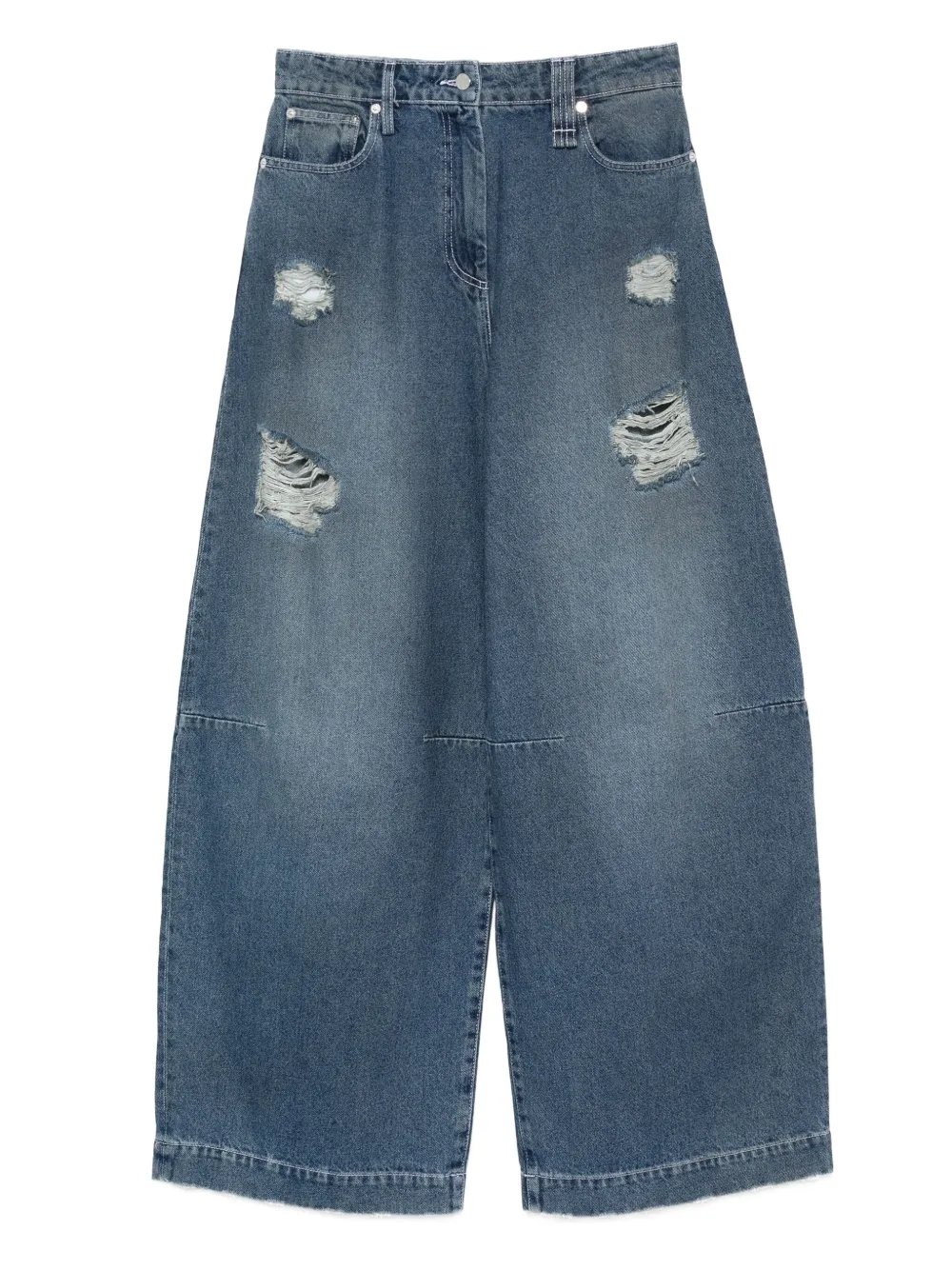 Simone Rocha Gerafelde jeans Blauw