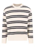 Closed striped waffle-knit sweater - Neutrals