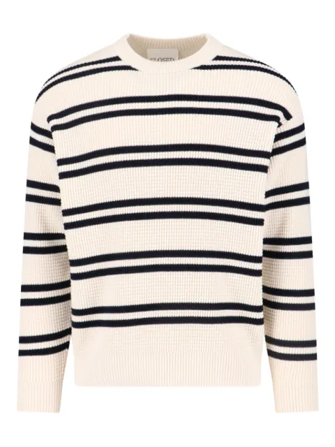 Closed striped waffle-knit sweater 