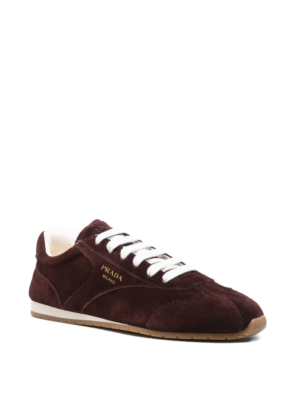 Prada suede lace-up sneakers - Rood