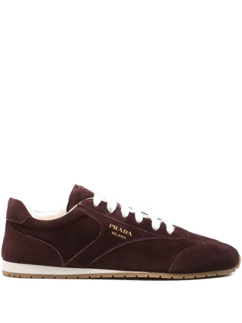Prada suede lace-up sneakers 