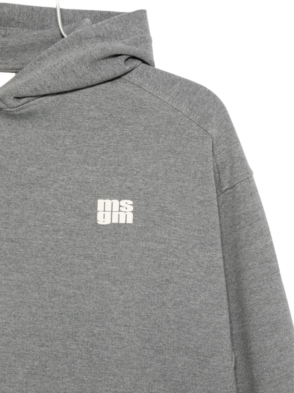 Msgm Logo-detailing Hoodie In Gray