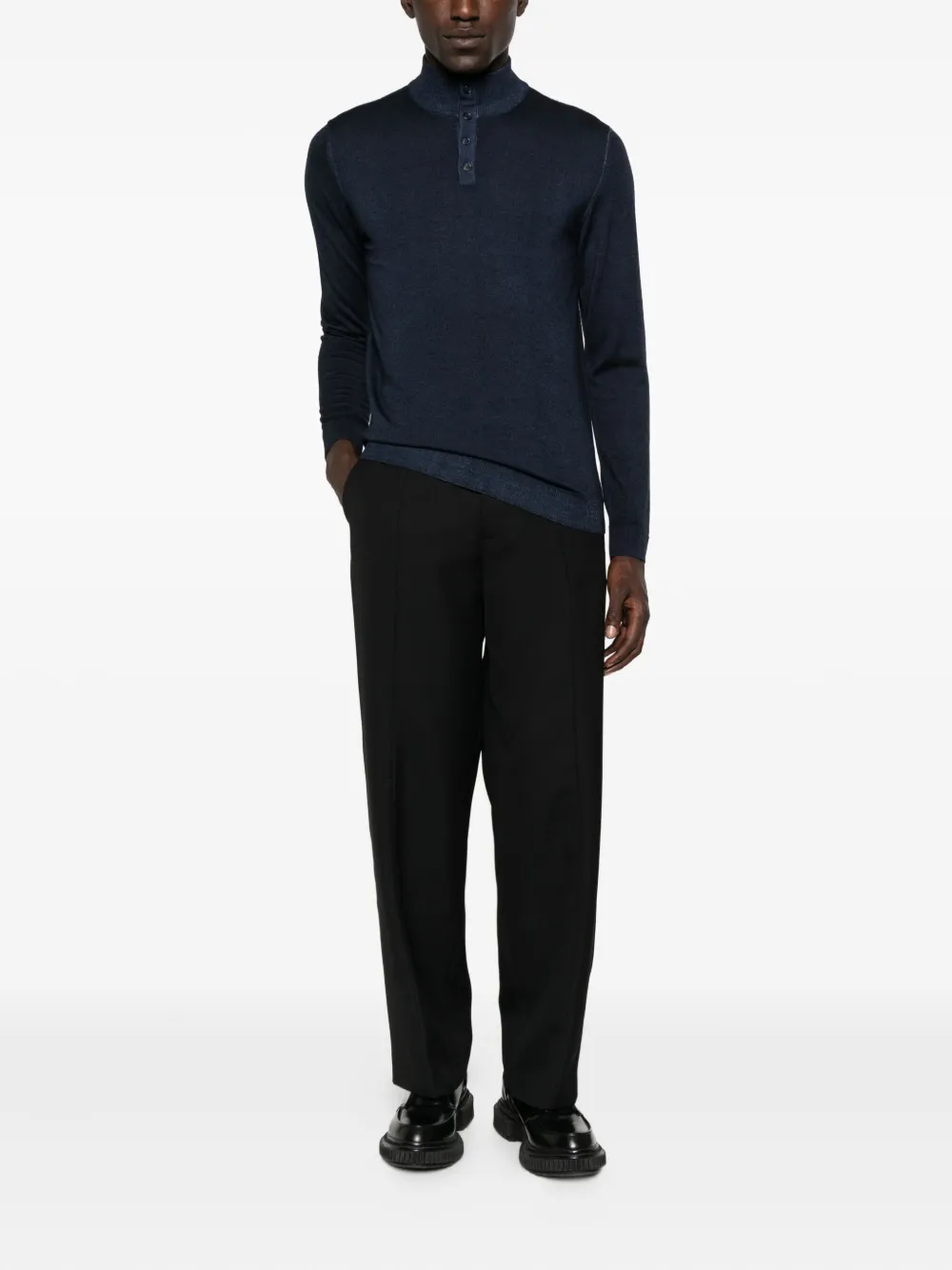 Nine In The Morning pleated wool trousers - Zwart