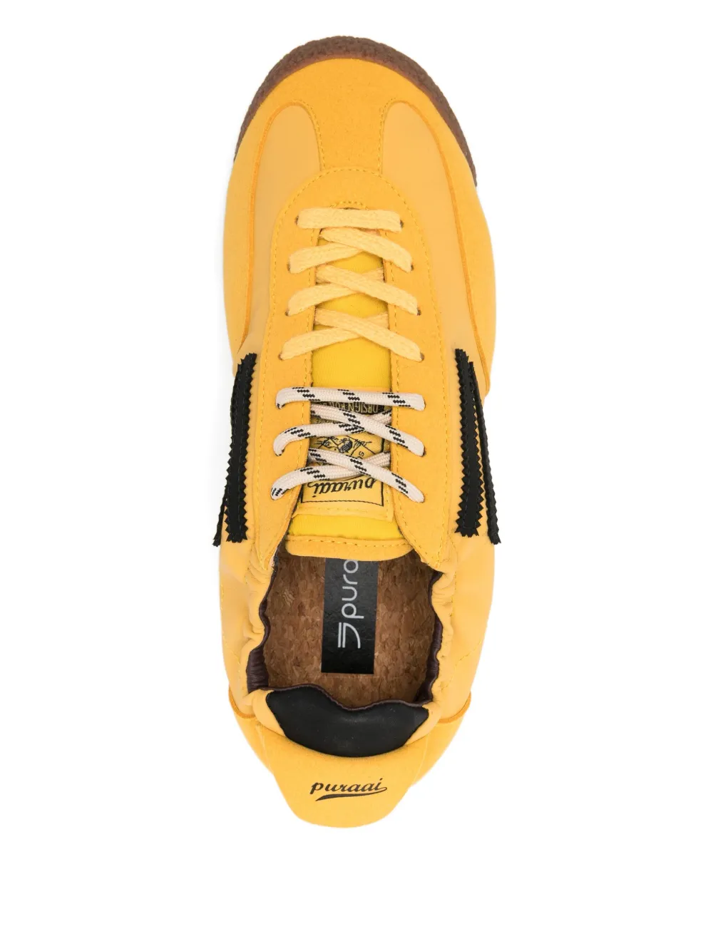 Puraai Panther stripe-detail sneakers Yellow
