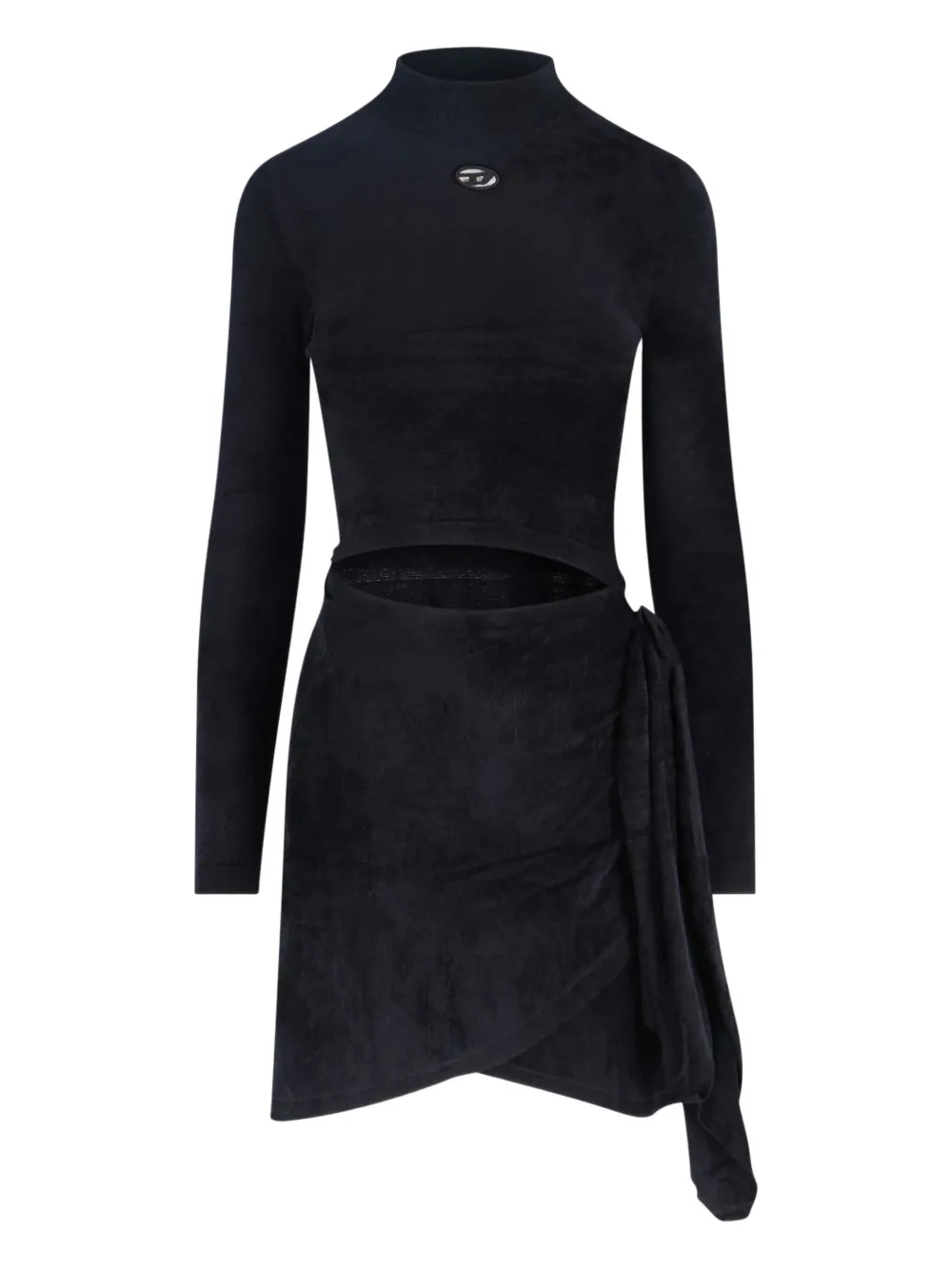 Diesel high-neck cut-out dress Zwart