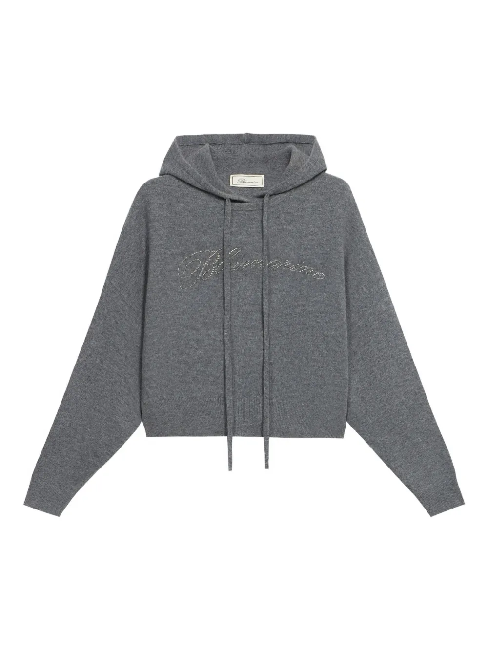 Blumarine Hoodie verfraaid met kristallen Grijs