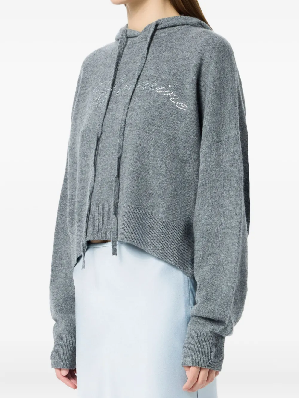 Blumarine Hoodie verfraaid met kristallen Grijs