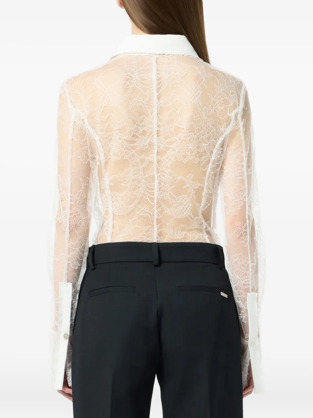 Blumarine Blouse met kanten vlakken Wit