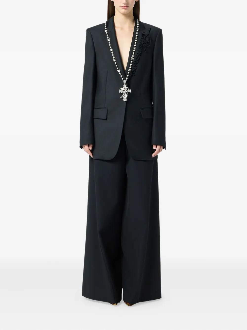 Blumarine Blazer met geborduurd logo Zwart
