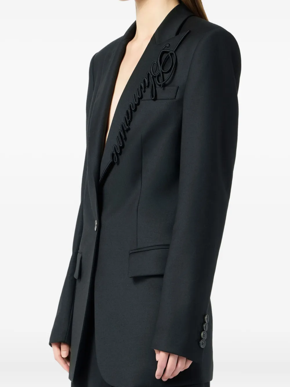 Blumarine Blazer met geborduurd logo Zwart