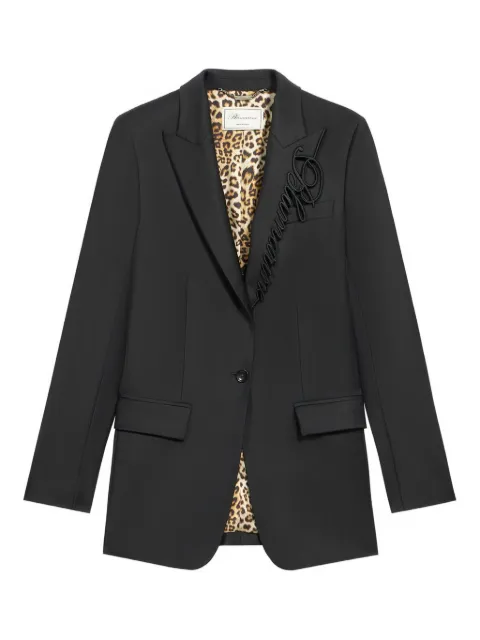 Blumarine embroidered-logo single-breasted blazer