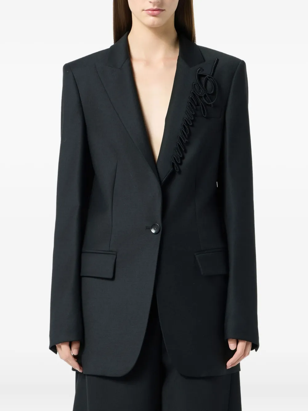 Blumarine Blazer met geborduurd logo Zwart