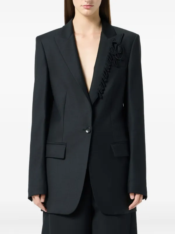 専用ページブルマリン　ジャケット美品 Blumarine ローズ ジャケット | ブラック | FARFETCH JP