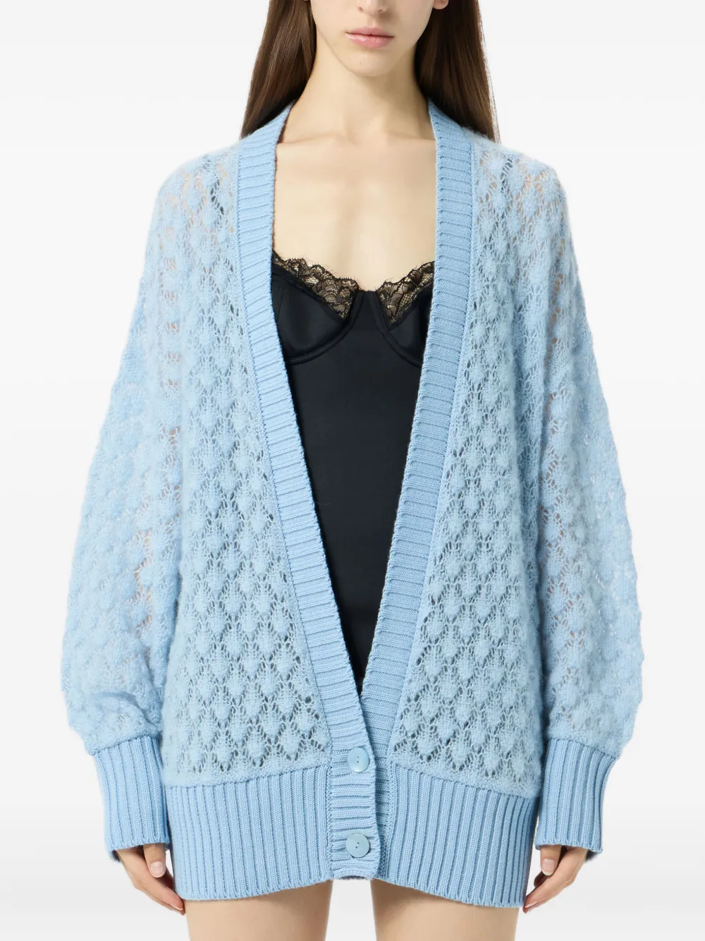 Blumarine Vest met knopen en textuur Blauw
