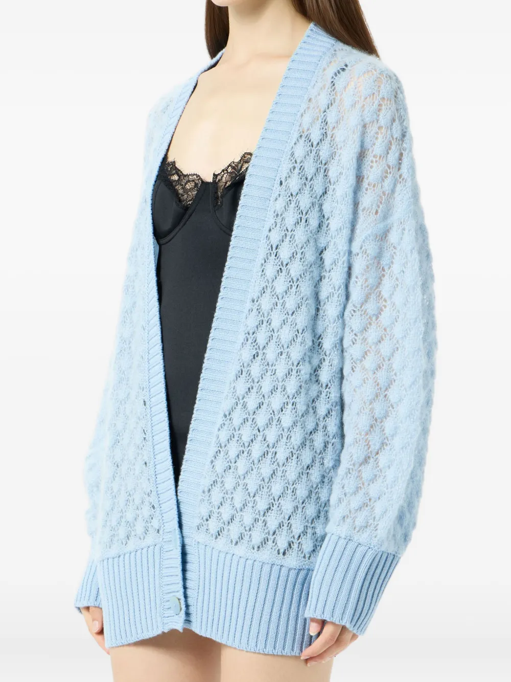 Blumarine Vest met knopen en textuur Blauw