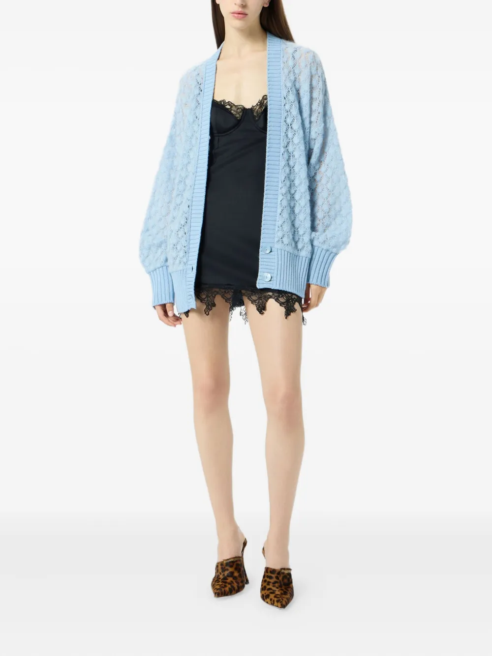 Blumarine Vest met knopen en textuur Blauw