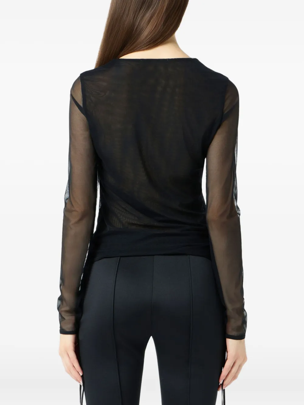 Blumarine Verfraaide mesh top Zwart