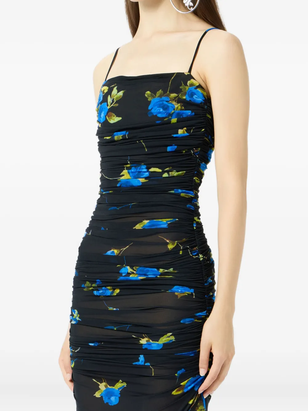 Blumarine Maxi-jurk met bloemenprint Blauw