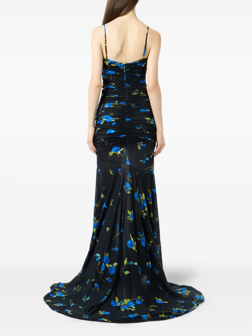 Blumarine Maxi-jurk met bloemenprint Blauw