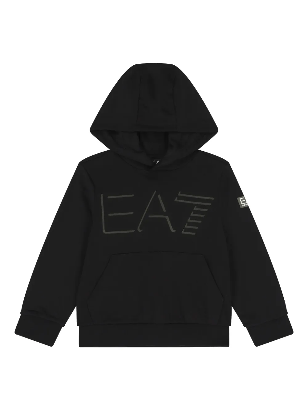Emporio Armani Kids logo-embellished hooded sweatshirt Zwart