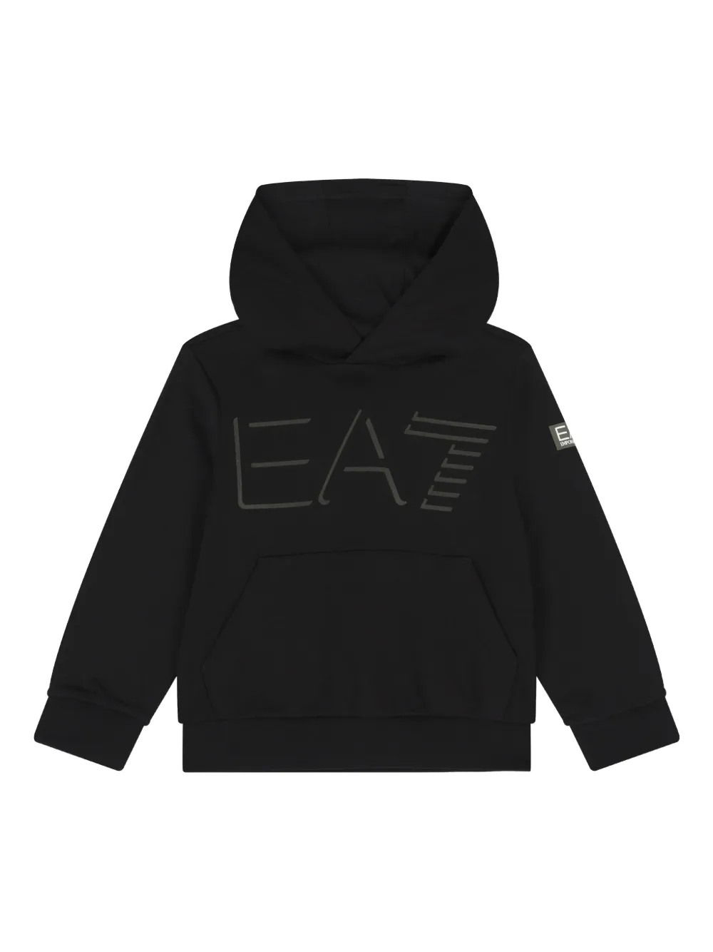 Emporio Ar i Kids logo-embellished hooded sweatshirt Zwart