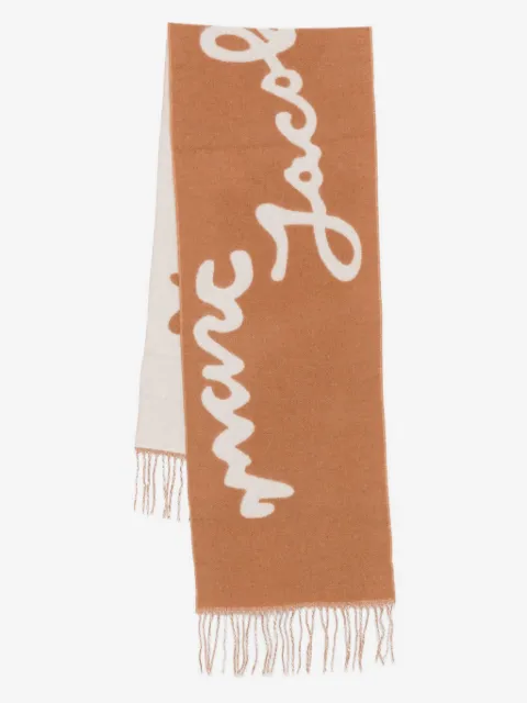 Marc Jacobs logo-lettering wool scarf