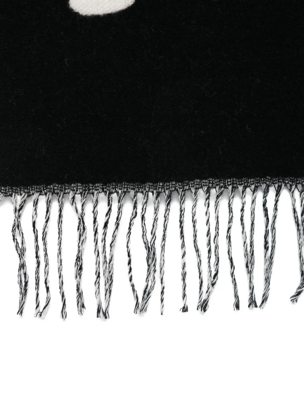 Marc Jacobs logo-jacquard fringed scarf - Zwart