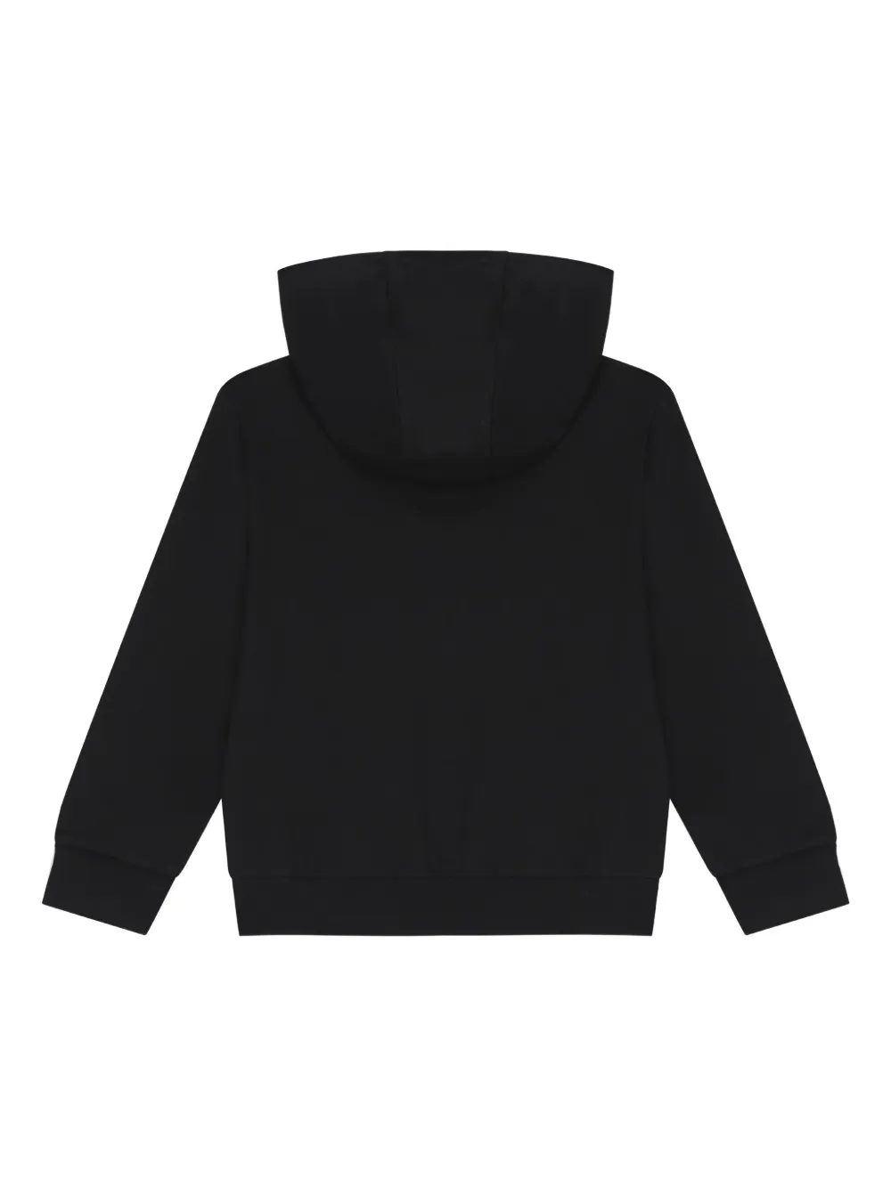 Emporio Armani Kids logo-print hooded zip-up jacket Zwart