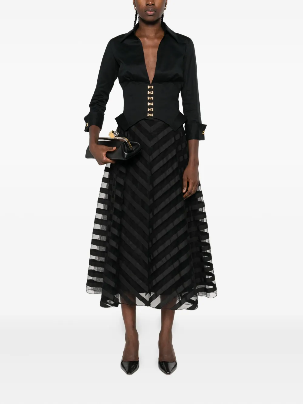 Elisabetta Franchi V-neck blouse - Zwart