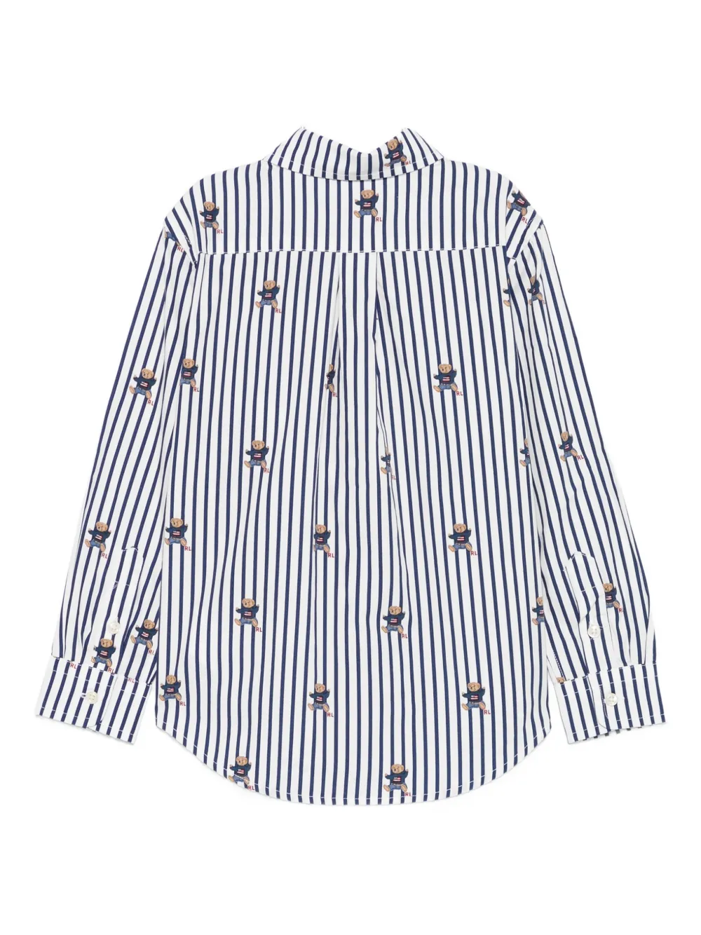 POLO RALPH LAUREN KIDS Gestreept shirt met beer Wit