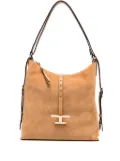 Tod's Timeless suede T-buckle shoulder bag - Brown