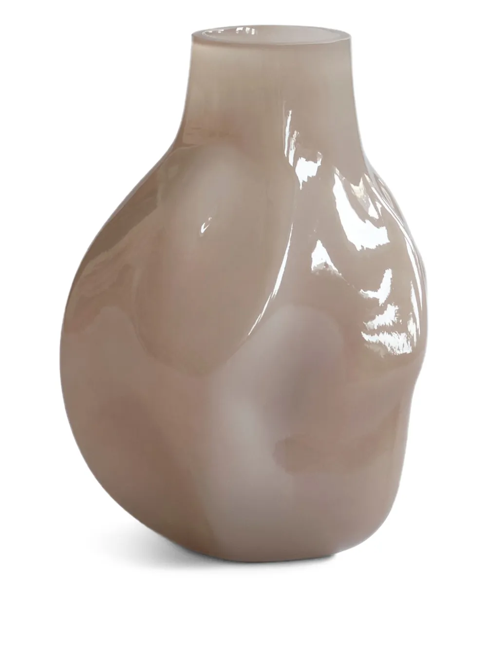101 Copenhagen Medium Bakku sculpturale vaas van glas (30 cm x 22 cm) - Beige