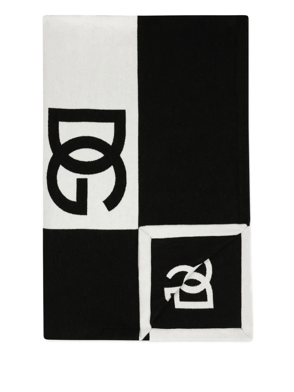 Dolce & Gabbana Casa monogammed cotton blanket (173cm x 1cm) - Zwart