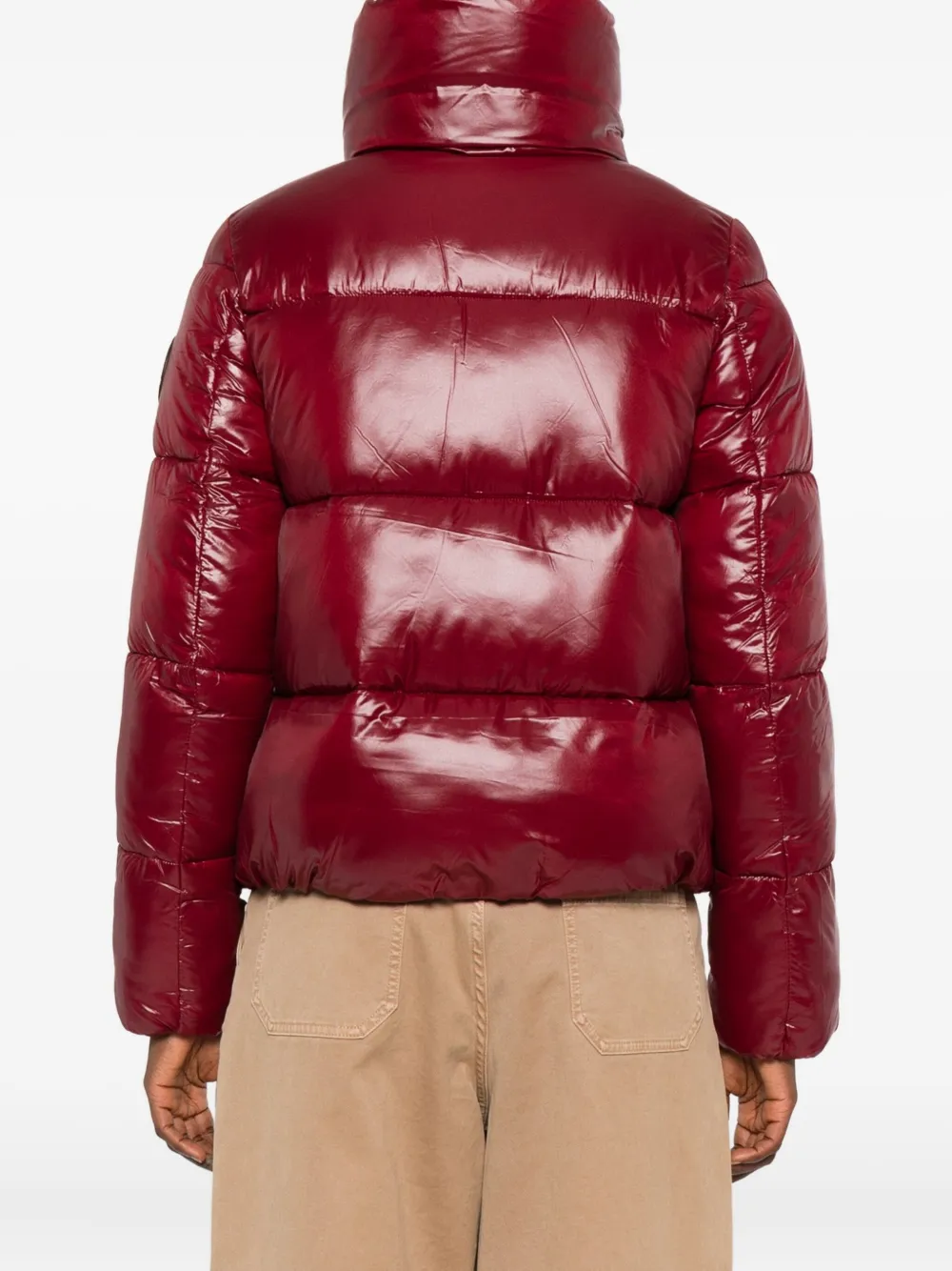 Save The Duck Isla Quilted Shiny Jacket In Brown