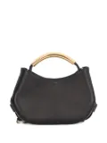 Moschino curved-handle leather tote bag - Black