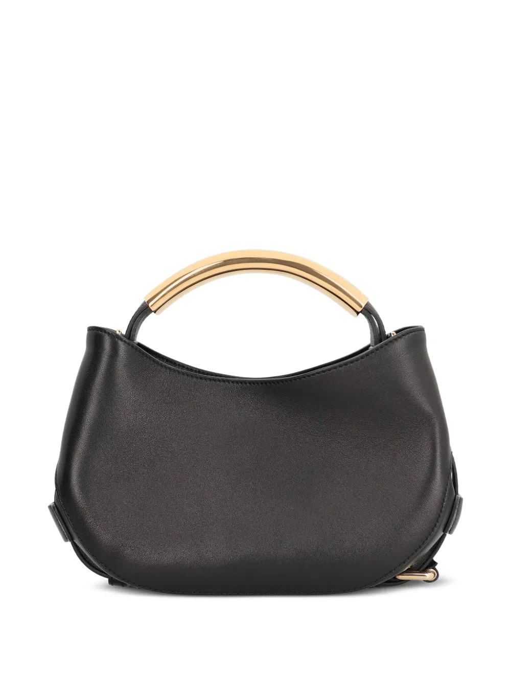 Moschino curved-handle leather tote bag - Zwart