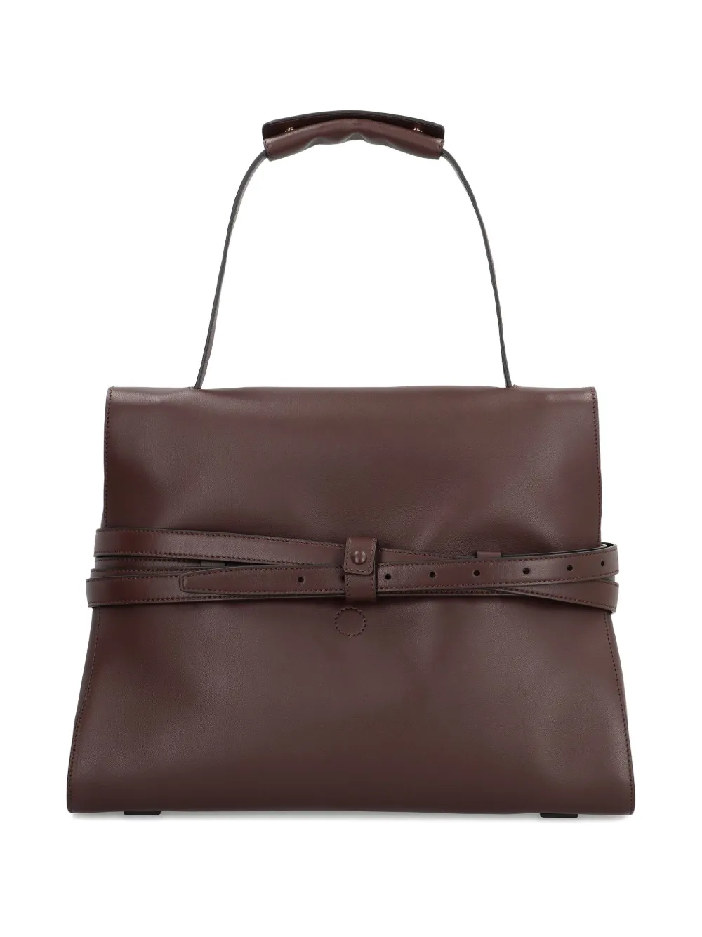 Moschino belted top-handle tote bag - Bruin