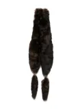 Chloé lamb-fur chain-embellished scarf - Brown