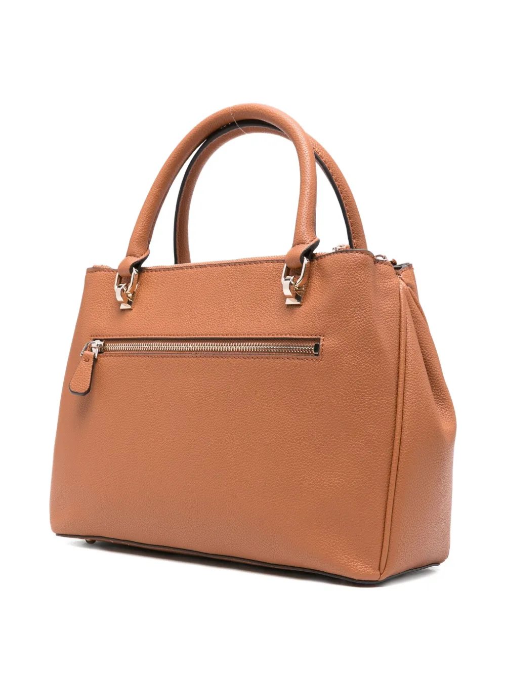 Guess Usa Logo-plaque Tote Bag In Brown