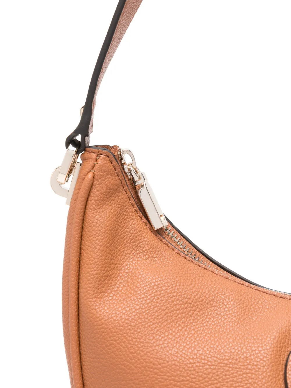 GUESS USA Halvemaanvormige schoudertas met logoplakkaat Bruin