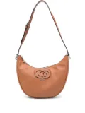 GUESS USA logo-plaque crescent shoulder bag - Brown
