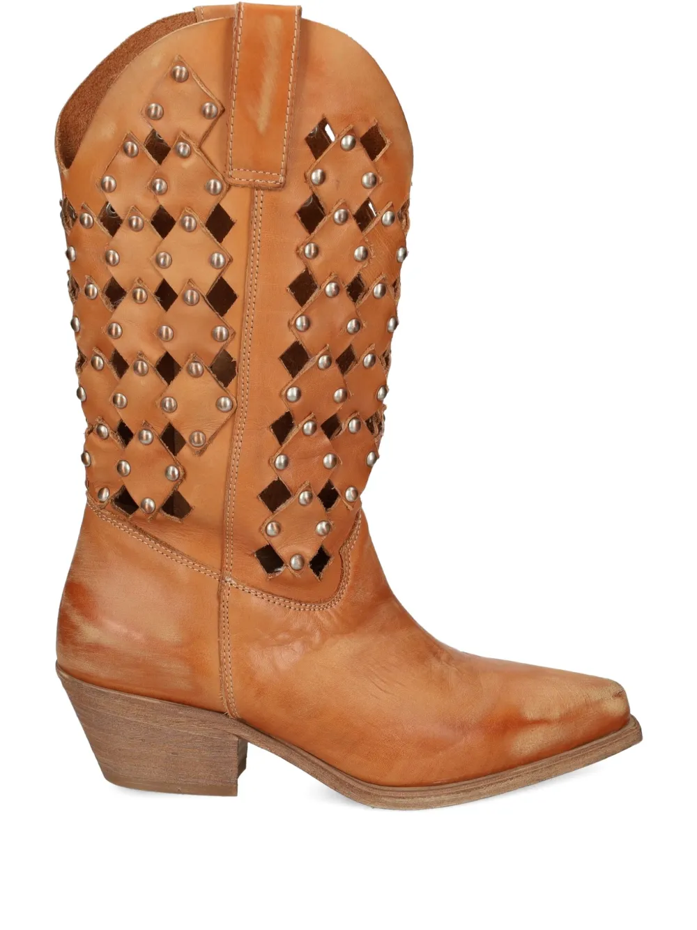 Metisse studded cut-out boots Brown