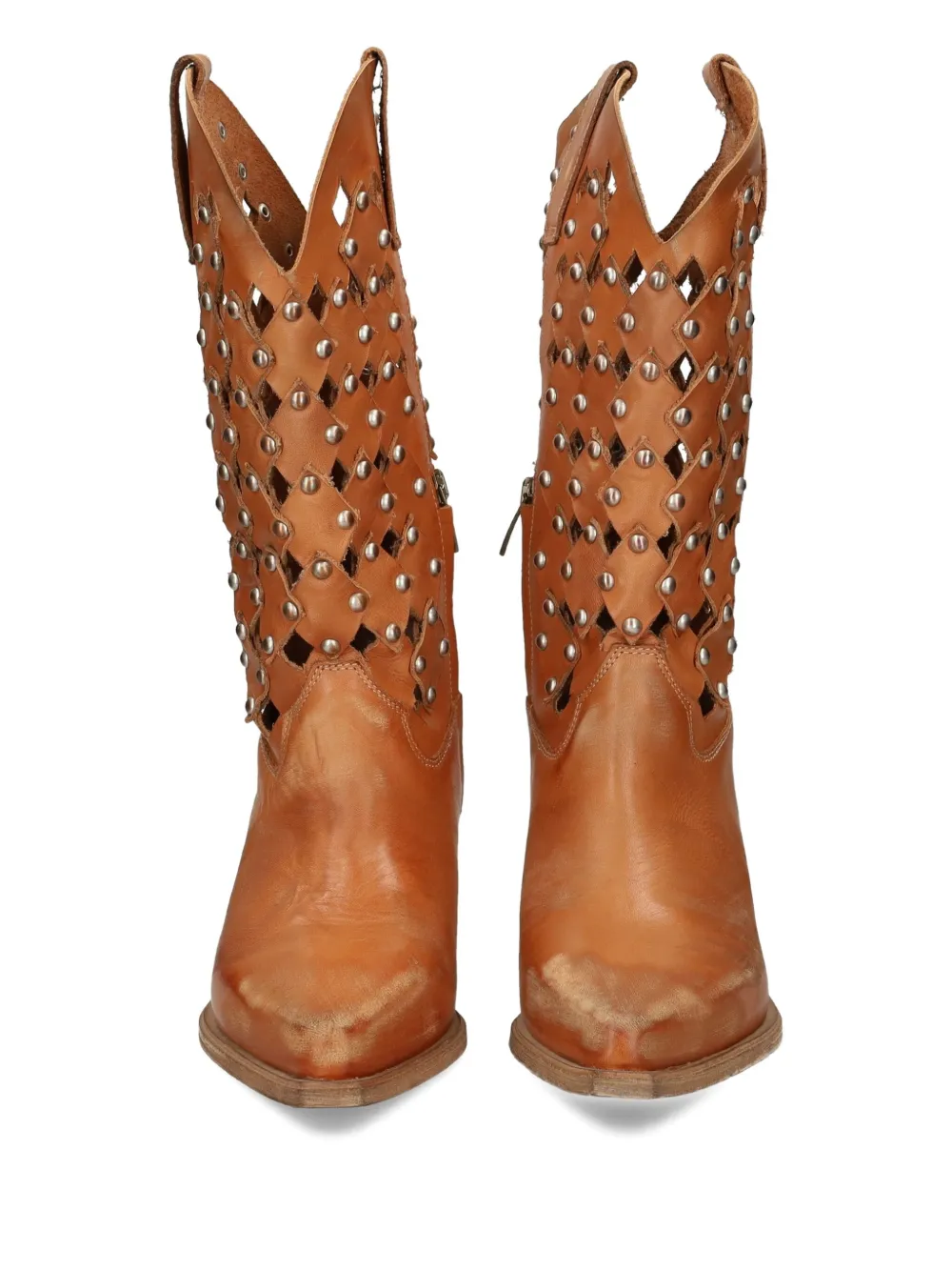 Metisse studded cut-out boots Brown