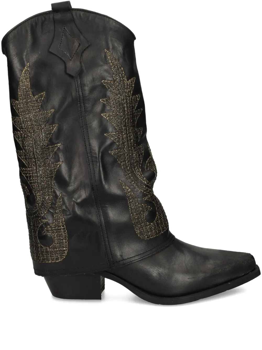 Metisse 50mm leather cowboy boots Black