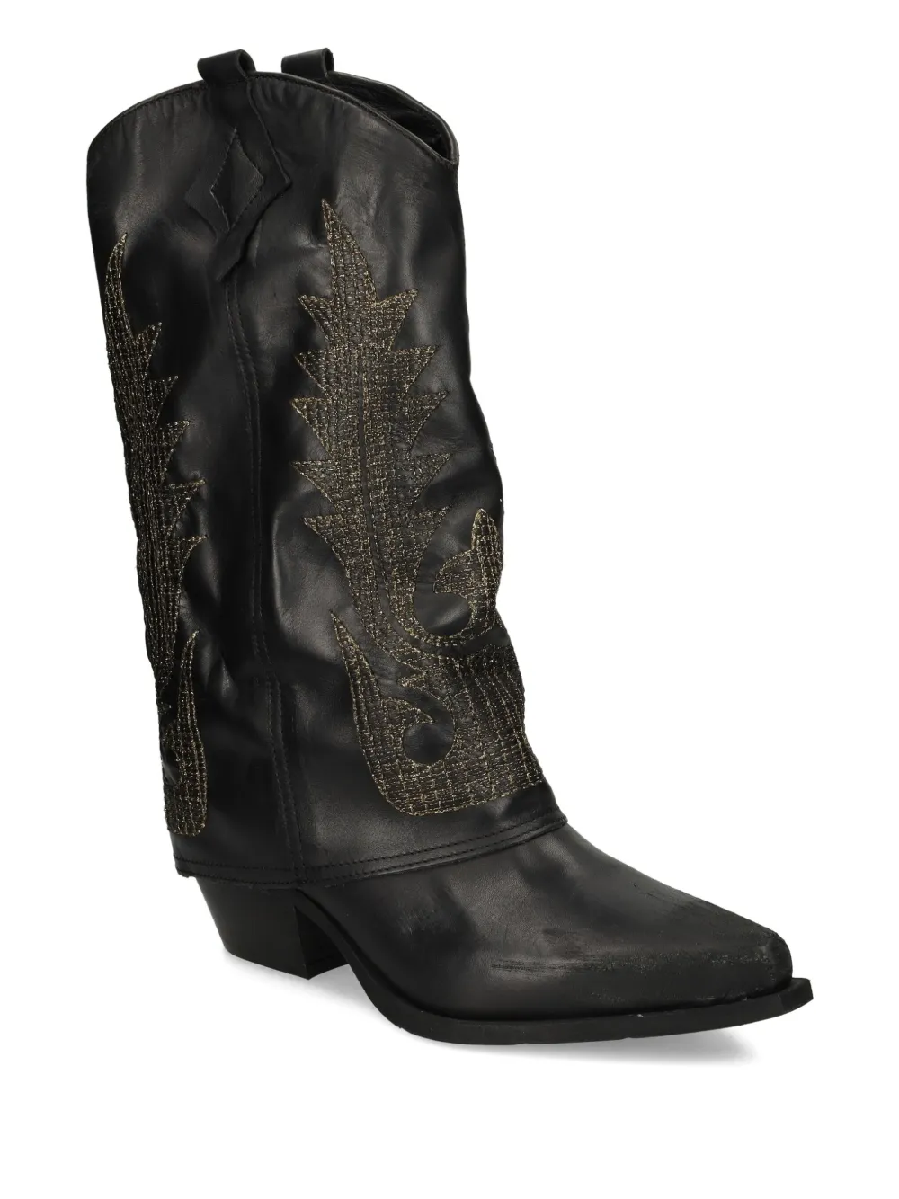 Metisse 50mm leather cowboy boots Black