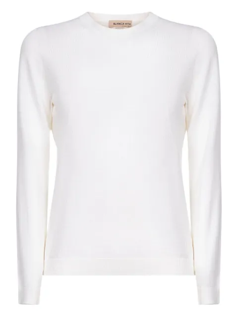 Blanca Vita ribbed crew-neck sweater