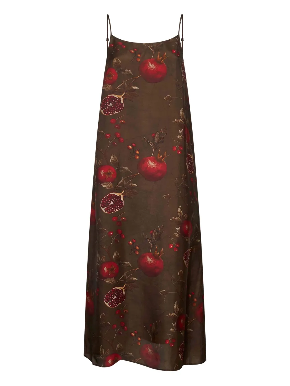 Anaya pomegranate-print slip midi dress