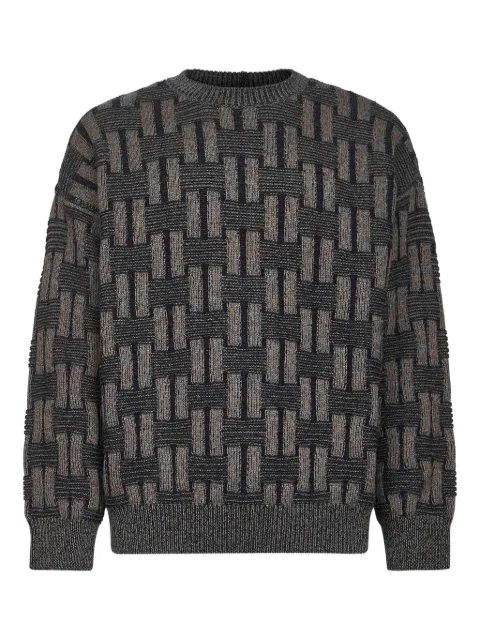 Giorgio Armani geometric-pattern crew-neck sweater