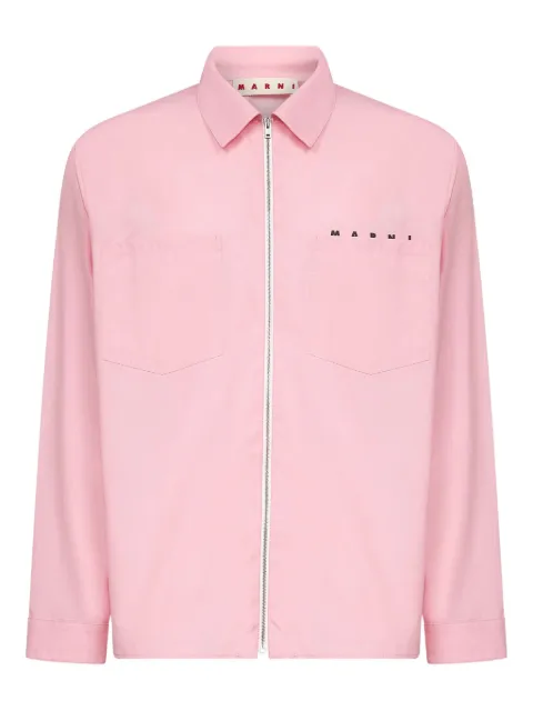 Marni patch-pocket shirt jacket