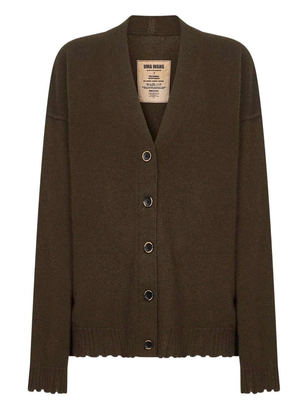 buttoned ribbed cardigan